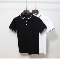 男士夏季潮牌polo衫翻领男t恤修身保罗衫短袖潮流小蜜蜂刺绣t桖潮 箭头领polo黑色 S 适合85-100斤