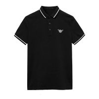 鸟男装尾单剪标无清仓处理潮流型男小蜜蜂刺绣衬衣翻领POLO衫 黑色 M