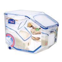 乐扣乐扣20斤米桶12L储米箱防虫防潮10kg密封米粮缸塑料杂粮桶 12L装(10KG)