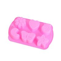 加厚8连昆虫蝴蝶蜻蜓蜜蜂硅胶蛋糕烘焙模具布丁模果冻模动物模具 6连星星月亮