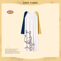 公主睡裙女夏季薄款棉质长袖春秋款可爱卡通少女生睡衣新款家居服 MZY-61004 M码(适合80-95斤)