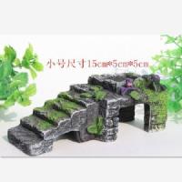 乌龟爬坡台晒背龟缸晒台爬台浮岛晒龟台躲避洞石头晒背石爬宠造景 小号台阶