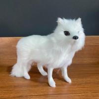 真皮仿真狐狸毛绒玩具白狐大仙摆件高档狐仙模可火烧灵狐真身供奉 白色站狐(高16长14) 送礼品