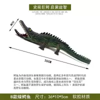 新款发声鳄鱼模型实心仿真鳄鱼短吻鳄尼罗鳄史前巨鳄仿真模型玩具 803绿色发声尼罗鳄