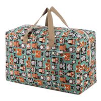 加厚帆布收纳袋装幼儿园被子的袋子防潮防尘搬家打包袋可水洗储物 绿色猫头鹰 大号