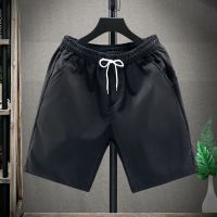 欧洲站夏季短裤男士韩版修身短裤潮流速干裤五分裤大码印花沙滩裤 短裤#净版#黑色 S