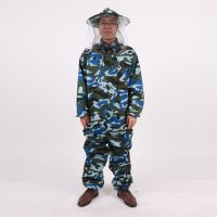 蜂衣养蜂衣连体防蜂衣服蜜蜂防护服蜜蜂衣加厚蜜蜂衣养蜂专用工具 连体海军蓝(没有手套) L(160-170)cm
