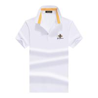 小蜜蜂polo衫潮牌T恤男短袖潮流翻领刺绣老板衣服休闲男装有领T恤 英文蜜蜂白色 2XL