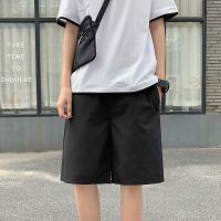 男士短裤帅气免烫小蜜蜂五分西裤韩版修身百搭休闲裤潮流裤子男 黑色 D83 27