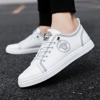 男鞋2021秋季新款帆布鞋子韩版潮流百搭板鞋休闲皮鞋小蜜蜂小白鞋 D11白色帆布 升级透气 44