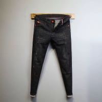 社会小伙小蜜蜂刺绣牛仔裤男潮牌弹力修身韩版潮流九分小脚裤子男 N005款黑色牛仔裤 27