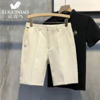 富贵鸟男士帅气小蜜蜂刺绣短西裤韩版修身百搭5五分中裤休闲裤子 卡其色 28