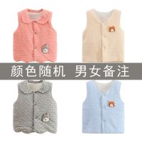 婴儿马甲夹棉保暖春秋冬装男新生儿衣服女宝宝加厚加棉坎肩小背心 [颜色随机]加棉马甲 66码