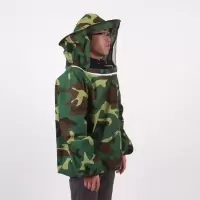 4种颜色选择防蜂服迷彩衣加厚蜂衣优质连体服蜂衣蜂帽防蜂衣 迷彩绿