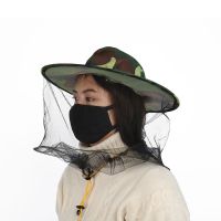 养蜂服防蜂衣全套透气蜜蜂工具半身透明防蜂服防蜂衣养蜂专用蜂衣 迷彩蜂帽