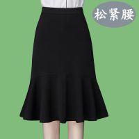 鱼尾半身裙雪纺中长款裙子女秋夏2021新款高腰显瘦百搭a字百褶裙 黑色20668松紧侧拉链一体式 M 码偏小请对准腰围6
