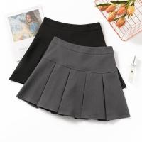 百褶裙女春夏2021新款ins超火裙子黑色Chic短裙高腰a字伞裙半身裙 黑色(带内衬） XS 70-80