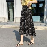 碎花半身裙长裙2021夏季新款复古百搭显瘦a字裙高腰中长款大摆裙 黑色 添加收藏优先发货 此规格发小礼品