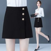 2021年春夏韩版新款短裤高腰百搭不规则包臀裙休闲显瘦半身裙裤女 黑色 S 85-95