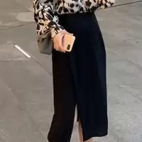 大码女装2021早秋衬衫女设计感小众花衬衣雪纺上衣胖mm半身裙套装 黑色半身裙 L 100-120斤