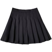 2021新款学生格子百褶裙短裙女夏季百搭Bm裙子显瘦高腰a字半身裙 黑色(带内衬) S