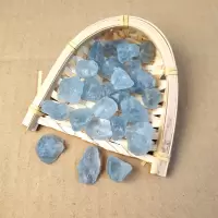 天然天青石原石毛料蓝色水晶矿石标本摆件扩香石鱼缸花盆水晶石头 天青石100克(1-2cm)
