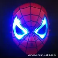 成人儿童通用动漫卡通复仇者联盟英雄角色扮演发光带灯蜘蛛侠面具 发光蜘蛛侠面具