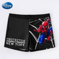 迪士尼儿童泳衣男童中大童小男孩宝宝蜘蛛侠平角裤防晒游泳衣装备 蜘蛛侠黑色 14码(建议体重33-50斤)