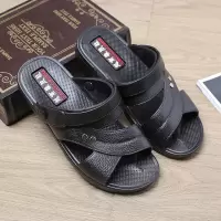 [越南橡胶]夏季新款韩版男凉拖鞋防滑外穿舒适耐穿质量男士凉鞋 黑色 (JB698 ) 40 偏小一码
