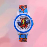 新款卡通儿童男女小学生奥特曼蜘蛛侠KT猫时尚七彩呼吸灯防水手表 【全新升级】蜘蛛侠 收藏就送【备用电池+卡通贴纸】