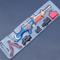 绝地大逃杀和平战地武器AWM M24 98K M416模型精英皮肤兵器钥匙扣 17厘米M249拳皇97 锌合金材质