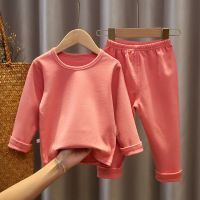 儿童发热德绒秋衣秋裤套装20秋冬男女中小童保暖无痕加厚打底内衣 德绒内衣皮粉 80