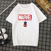 漫威蜘蛛侠t恤复仇者联盟个性男青少年新款白色学生帅气动漫宽松 超凡蜘蛛侠白 S 70-90斤