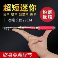 海竿套装迷你小海竿超短节便携钓鱼竿抛竿超硬小矶竿路亚筏竿远投 1米裸竿