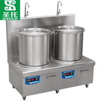 圣托(Shentop)大功率 商用电磁炉 酒店饭店矮汤炉 学校食堂煲粥炉 双头电磁煲汤炉 STC-L1300C