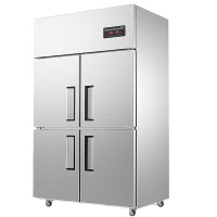乐创 (lecon)商用四门冰柜 立式厨房髙身雪保鲜高柜 双压缩机冰箱 全冷藏款 LC-J-SM01