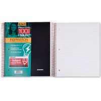 1-Subject100张/本绿色 均码 凯萨灵感三孔本线圈活页笔记本 PP封面带分页插袋 考研分类笔记本