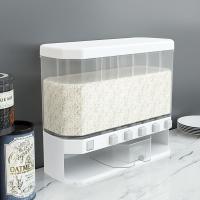 (网红)24斤分格杂粮米桶 21斤装米桶防虫防潮杂粮分类米缸厨房家用多功能密封储米箱收纳盒