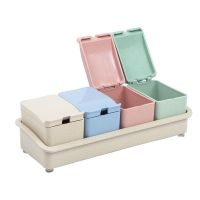 图片色 [送勺子]麦秸秆调味罐调味瓶罐套装厨房装佐料盐罐调料罐调料盒