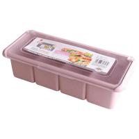 粉色调料盒1个 麦香素雅色调味盒塑料调味罐套装 厨房味精盐罐调料罐调味料盒