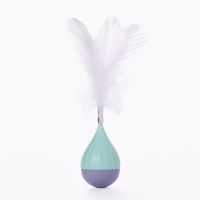 灰+绿 宠物玩具羽毛不倒翁逗猫棒逗猫玩具猫咪自嗨铃铛羽毛逗猫棒猫玩具