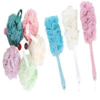 1个沐浴球+长柄沐浴花 搓澡神器长柄浴花搓澡巾洗澡刷沐浴球大号洗澡搓背沐浴球成人浴擦