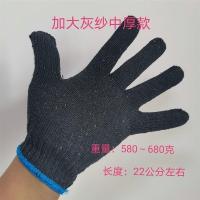 灰纱加大中厚款(12双) 劳保手套耐磨线手套尼龙手套男女劳动干活工地工作白线手套批发