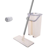 简约款 洗涤桶+拖把+共1布[无赠品] 刮刮乐拖把家用一拖净吸水干湿两用懒人免手洗托地大号墩布平板桶
