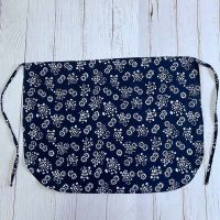 蓝色小碎花单个围裙儿童款 蓝印花布半身围裙头巾农家乐采茶女围兜幼儿园民族风舞蹈演出小兜