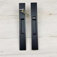 黑色带钥匙一把 标准配件 铝合金推拉门锁带钥匙中空玻璃移门锁重型阳台门厨房门一字锁配件