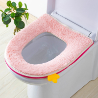 粉色纯兔毛拉链款 加厚马桶坐垫马桶垫冬季家用可爱坐便套拉链款坐便器垫圈防水通用