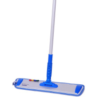 医用保洁推存分色系统/40cm一套(蓝色)公众地区 铝合金平板拖把医院保洁分色系统大号尘推懒人平拖瓷砖木地板墩布