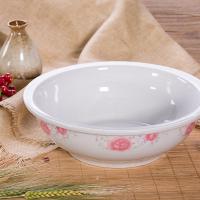 小号外口径25.8高8.5红花 老式陶瓷和面盆厨房家用大号加厚加深不沾不晃洗菜揉面发面饺子盆