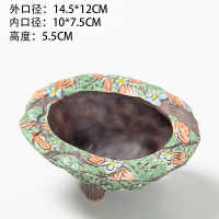 特价椭圆 绿 中等 述息 延禧多肉花盆创意韩式手绘缀化老桩盆粗陶陶瓷肉肉屁屁拼盘